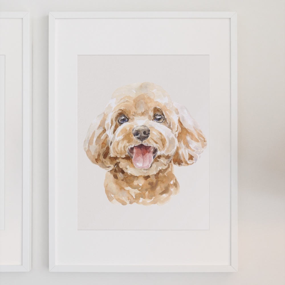 Watercolor Toy Poodle Pet Dog Wall Art Illustration Print Poster Card Unframed - Picture 7 of 7
